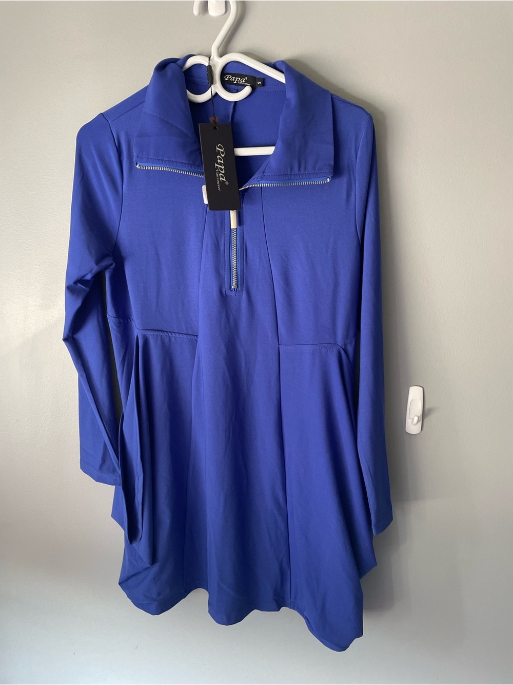 Papa Royal Blue Long-Sleeve Half-Zip Women’s dress